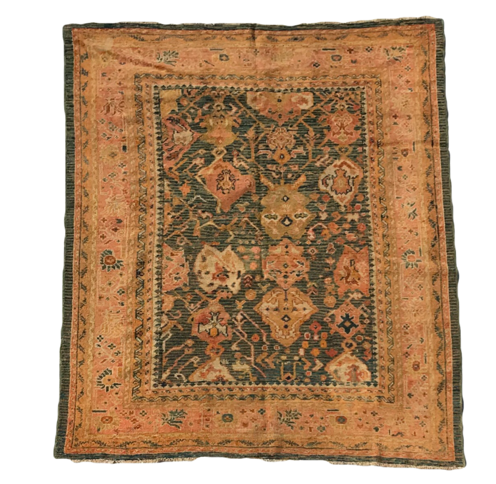 Vintage buy oushak wool rug, 1'4'' x 3'0'' ft, turkish anatolian oushak rug, doormat area rug, hand knotted rug, wool pile small rug,